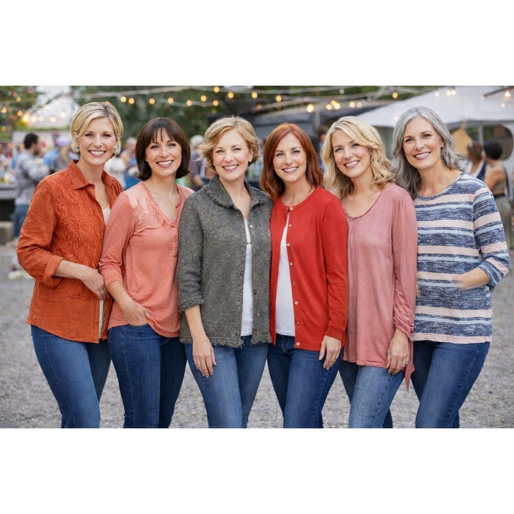 Lot of 6 Career Style Blouses/Cardigans size MEDIUM Chicos/Max Jeans/Lands End